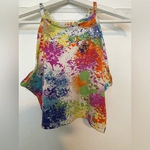 NYC crop tank bright colors tie dyed
